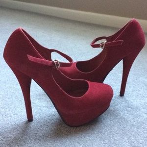 Sexy suede platform heels